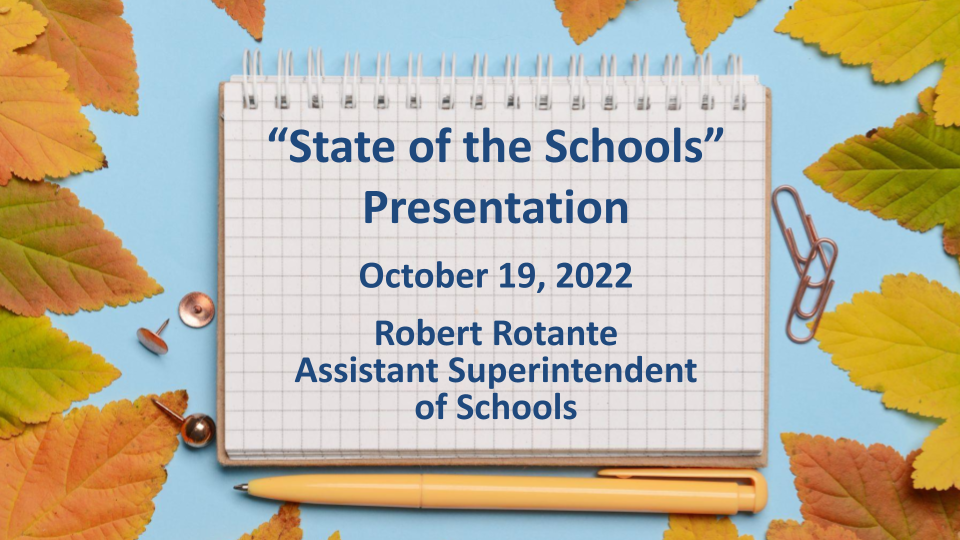 cover of State of the Schools Presentation